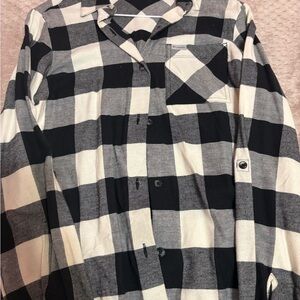 Women’s Columbia Black and white plaid flannel shirt